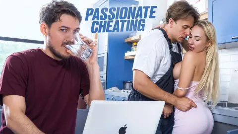 Husband Gone - Wife Seduces the Plumber in Lingerie