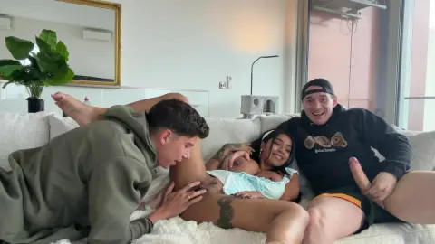 Cuckold Watches Hotwife Please BBC Bull in Threesome