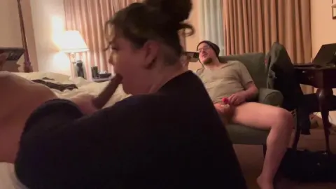 Flat Chastity Cuck Gets His First Taste of Cum Kisses