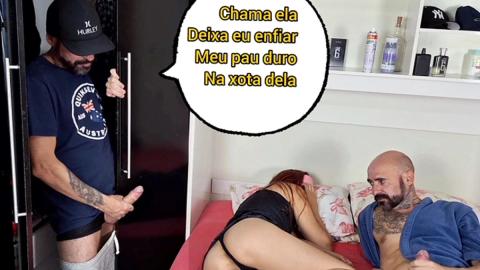 Wife Blindfolded While Cuckold Watches Friend Take Her