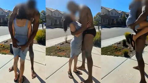 Watching My Neigbors Wife Fuck Black Man in Driveway