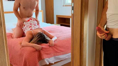 Cuckold Hears His Wife Moan for His Boss in the Next Room