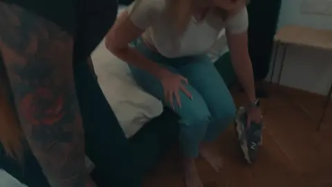 Stepsister Creampied by Boyfriend in Shared Hotel Bed